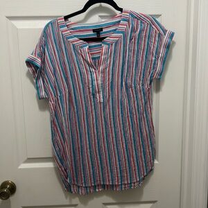Striped, multicolor shirt, Talbots, small